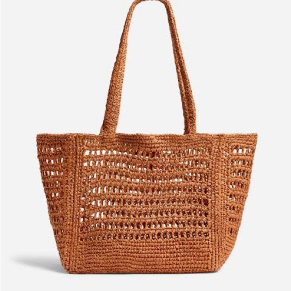 Madewell Open Crochet Packable Tote in Rusted Tin